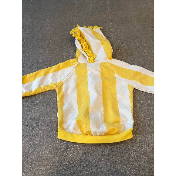 Noe & Zoe Yellow And White Stripe Hoodie 3/6M EUC - Picture 4 of 5